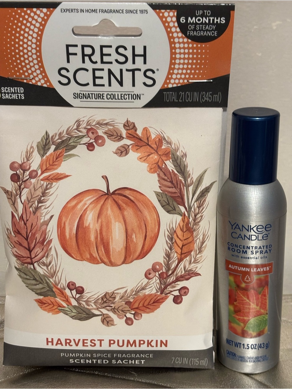 Yankee Candle Room Spray & Harvest Scented Sachets Fall Trio